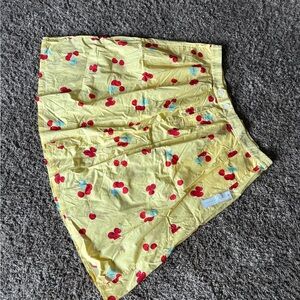 Modcloth Yellow and Red Cherry Print Skirt